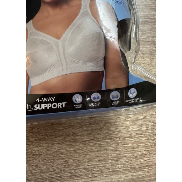 18‎ Hour Ultimate Shoulder Comfort Wirefree Bra 50DDD New In Package Black - Picture 5 of 6